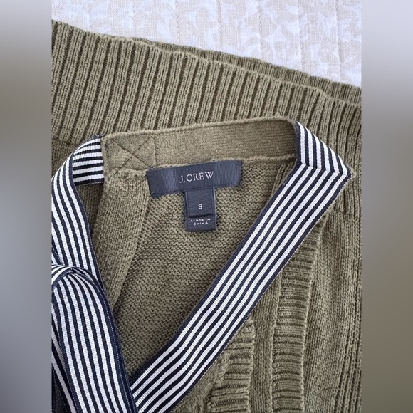 J.Crew Sleeveless Sweater Tank w/ Grosgrain Trim Bow | Soft Moss Green | Size S - Picture 10 of 16